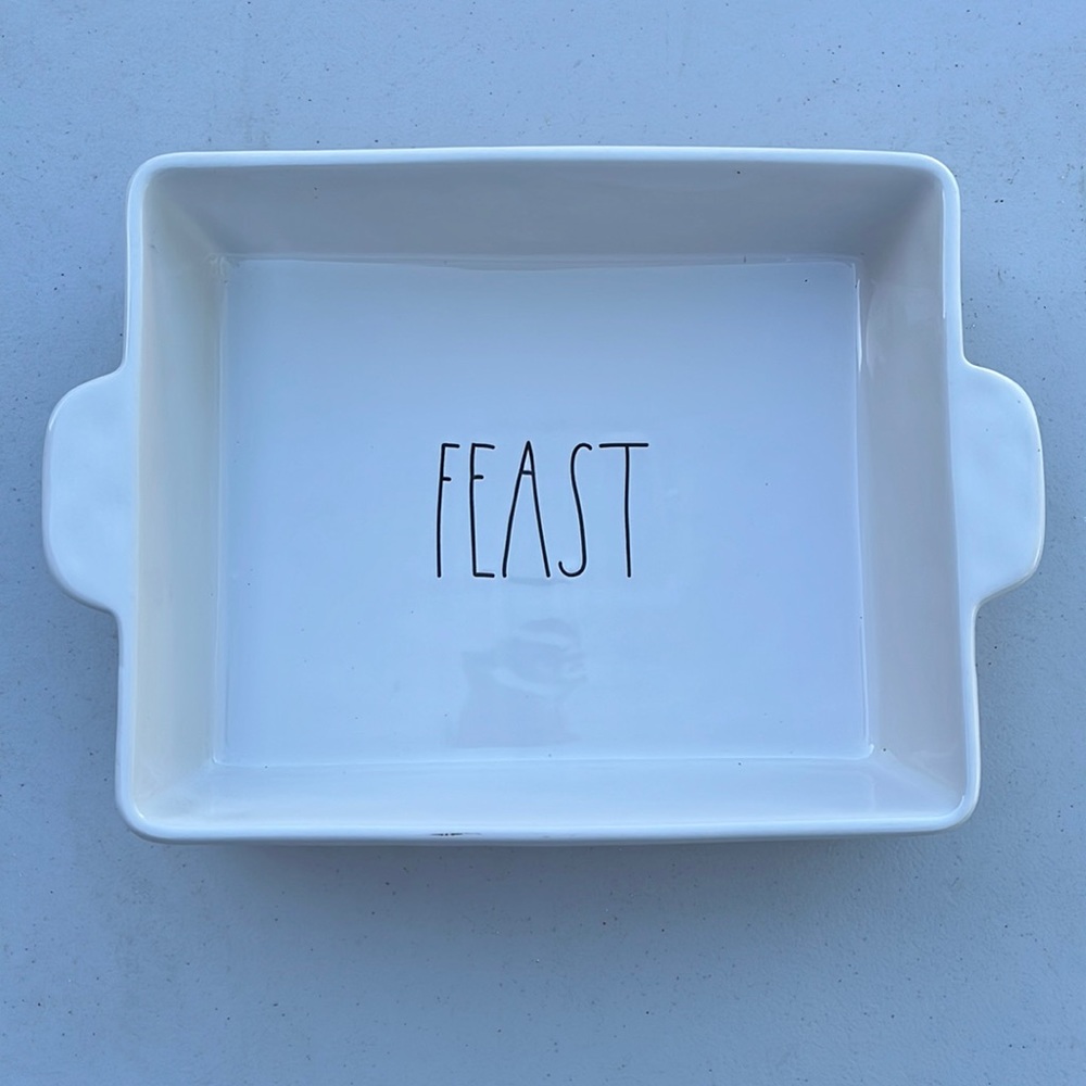 Rae Dunn LL “FEAST” Baking Dish NWOT